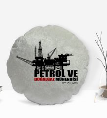 Kişiye Özel İsimli Petrol ve Doğalgaz Mühendisi Tasarımlı Dekoratif Kırlent Yastık-1