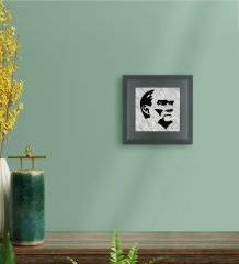 BK Gift Atatürk Tasarımlı Ahşap Çerçeveli Taş Duvar Dekoru-44
