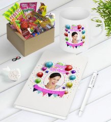 Kişiye Özel Fotoğraflı Doğum Günü Nostaljik Lezzetler Defter Kalem Kupa Seti-8