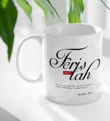 Kişiye Özel Mânâ Feriştah Beyaz Kupa Bardak