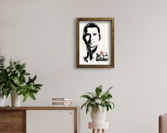Kişiye Özel Godfather Baba Tasarımlı Doğal Masif Ahşap Çerçeveli Tablo 45x65cm-6
