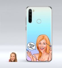 Kişiye Özel Bayan Kolay Yetişmiyor Karikatürlü Xiaomi Redmi Note 8 İnce Şeffaf Silikon Telefon Kapağı-7