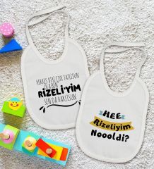 BK Kids Rizeliyim Tasarımlı 2’li Beyaz Mama Önlüğü-1