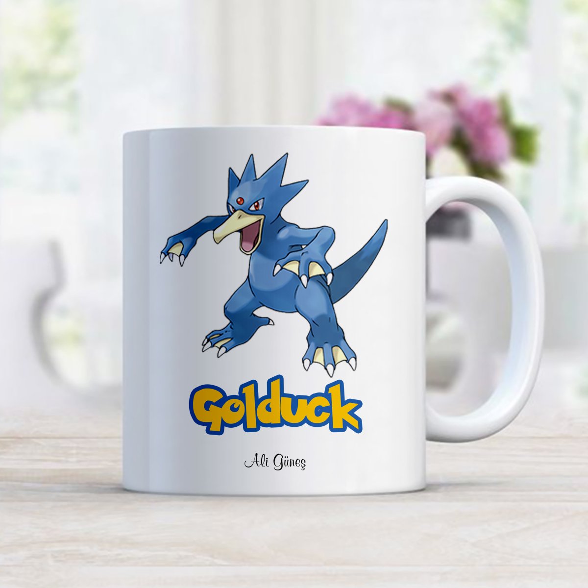 Kişiye Özel Pokemon Golduck Beyaz Kupa Bardak