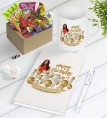 Kişiye Özel Fotoğraflı Doğum Günü Nostaljik Lezzetler Defter Kalem Kupa Seti-7