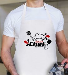 Kişiye Özel Master Chef Erkek Beyaz Mutfak Önlüğü - 2
