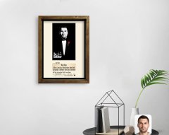 Kişiye Özel Godfather Baba Tasarımlı Doğal Masif Ahşap Çerçeveli Tablo 45x65cm-5
