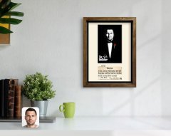 Kişiye Özel Godfather Baba Tasarımlı Doğal Masif Ahşap Çerçeveli Tablo 45x65cm-5