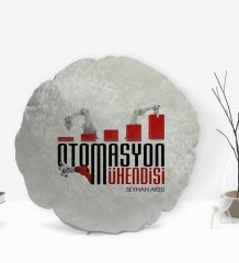 Kişiye Özel İsimli Otomasyon Mühendisi Tasarımlı Dekoratif Kırlent Yastık-1