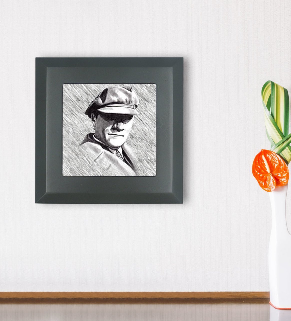 BK Gift Atatürk Tasarımlı Ahşap Çerçeveli Taş Duvar Dekoru-39