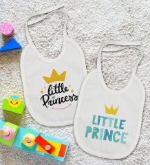 BK Kids Prince ve Princess Tasarımlı 2’li Beyaz Mama Önlüğü-1