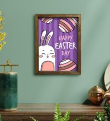 BK Gift Paskalya Bayramı Doğal Masif Ahşap Çerçeveli Tablo 45x65cm-6