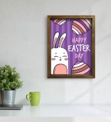 BK Gift Paskalya Bayramı Doğal Masif Ahşap Çerçeveli Tablo 45x65cm-6