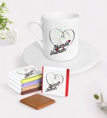 Kişiye Özel Sevgililer Günü Türk Kahvesi Fincanı ve Madlen Çikolata Seti-11
