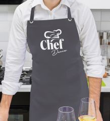 BK Gift Kişiye Özel İsimli Chef Tasarımlı Profesyonel Antrasit Mutfak Önlüğü, Aşçı Önlüğü, Şef Önlüğü, Arkadaşa Hediye-9
