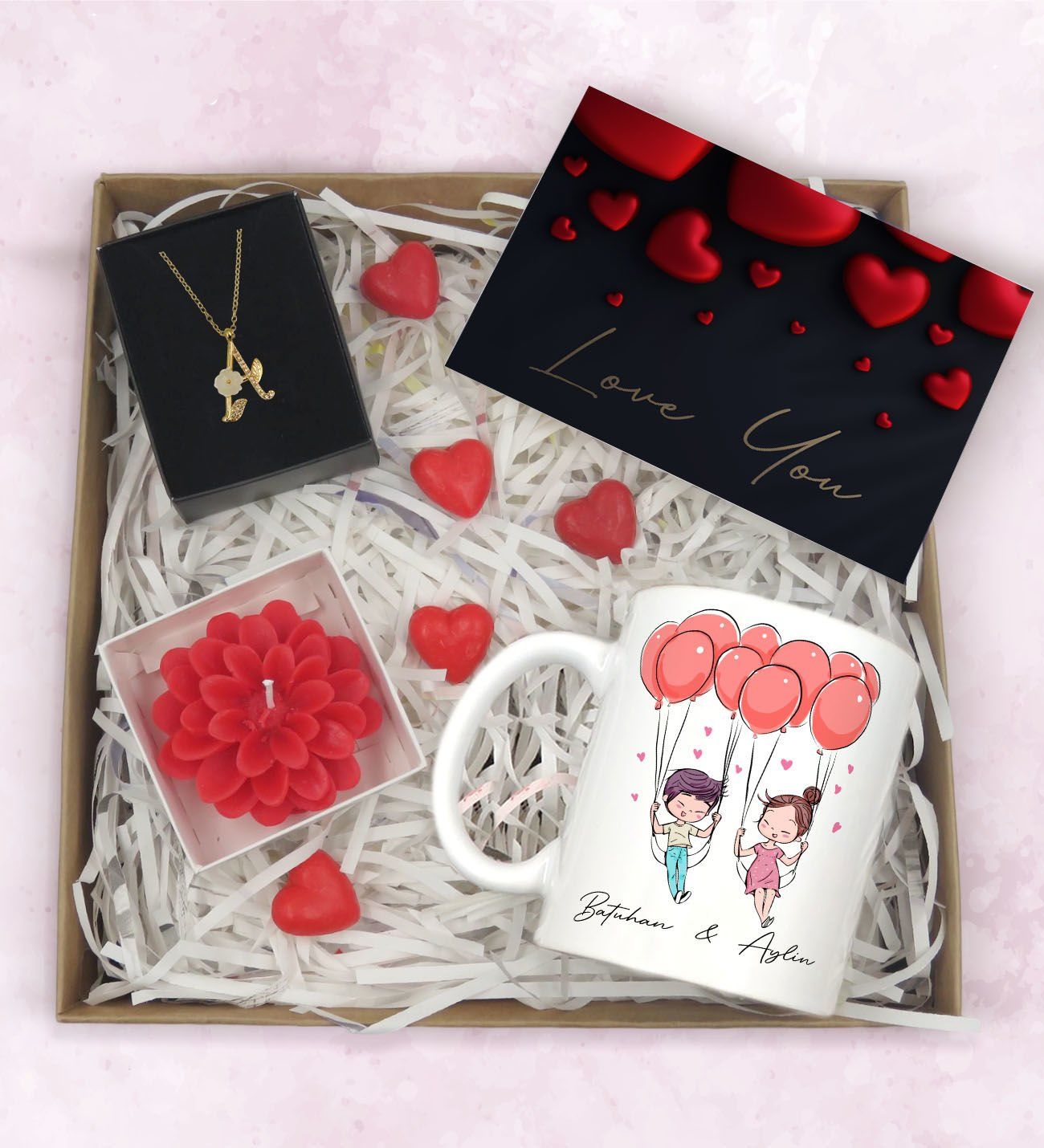 BK Gift Sevgiliye Özel Hediye Seti-7-5, Yıl Dönümü Hediyesi, İsimli Kupa, Sevgiliye Hediye, Sevgililer Günü Hediyesi