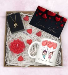 BK Gift Sevgiliye Özel Hediye Seti-7-5, Yıl Dönümü Hediyesi, İsimli Kupa, Sevgiliye Hediye, Sevgililer Günü Hediyesi