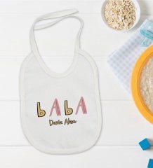 BK Kids Kişiye Özel Baba Tasarımlı Bebek Mama Önlüğü - Model 1