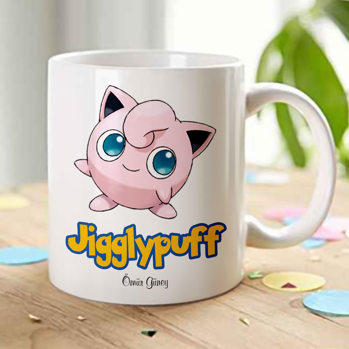 Kişiye Özel Pokemon Jigglypuff Beyaz Kupa Bardak