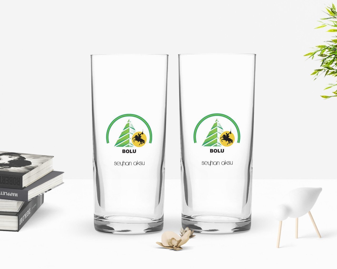Kişiye Özel Renkli Baskılı Bolu Tasarımlı Turistik İkili Rakı Bardağı Seti-1