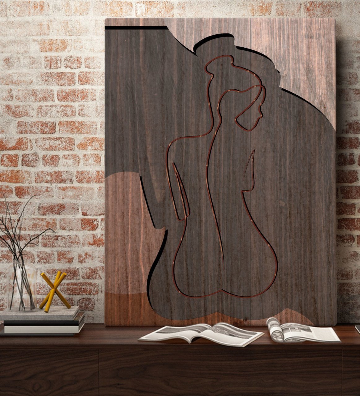 BK Home Woman Line Tasarımlı Kanvas Tablo 70x100cm-8