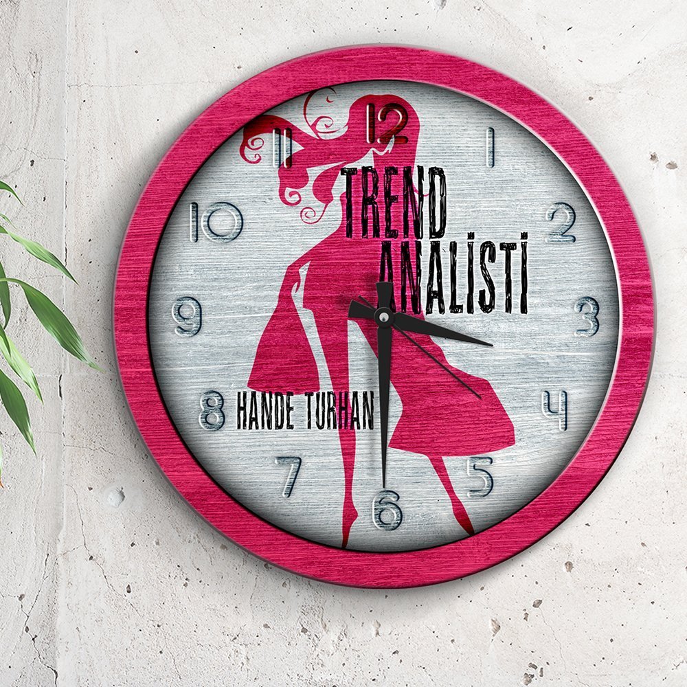 Kişiye Özel Mesleki Trend Analisti Ahşap Duvar Saati - 1
