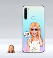 Kişiye Özel Bayan Kolay Yetişmiyor Karikatürlü Xiaomi Redmi Note 8 İnce Şeffaf Silikon Telefon Kapağı-4