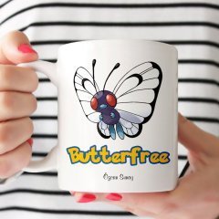 Kişiye Özel Pokemon Butterfree Beyaz Kupa Bardak