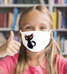 10 Adet Yıkanabilir Beyaz Çocuk Maske-6