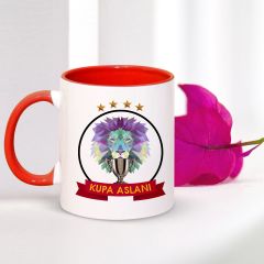 Kişiye Özel Kırmızı Kupa Bardak (Sarı Kırmızı Temalı) 006