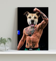 Evcil Dostlara Özel UFC Tasarımlı Portre Kanvas Tablo 30x50cm-1