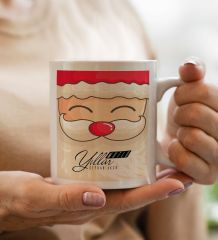 Yılbaşı Hediyesi BK Gift Kişiye Özel Yeni Yıl Tasarımlı Beyaz Kupa Bardak ve Plakalı Nostaljik Vosvos Mum Hediye Seti-9, Sevgiliye, Arkadaşa Hediye