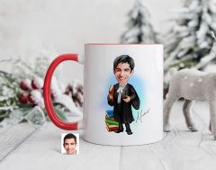 Bk Gift Kişiye Özel Avukat Karikatürlü Kırmızı Kupa Bardak-7, Sevgiliye Hediye, Arkadaşa Hediye