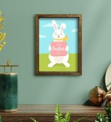 BK Gift Paskalya Bayramı Doğal Masif Ahşap Çerçeveli Tablo 45x65cm-4