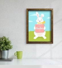 BK Gift Paskalya Bayramı Doğal Masif Ahşap Çerçeveli Tablo 45x65cm-4