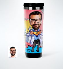 Kişiye Özel Bay Doktor Karikatürlü Çelik Termos Bardak - 2