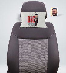 Kişiye Özel Erkek Big Boss Karikatürlü Dikdörtgen Araç Koltuk Yastığı-4