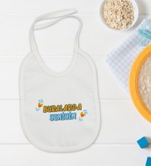 BK Kids Buralarda Yeniyim Tasarımlı Bebek Body Zıbın ve Mama Önlüğü Hediye Seti - Model 1