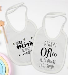 BK Kids Oflu Tasarımlı 2’li Beyaz Mama Önlüğü-1