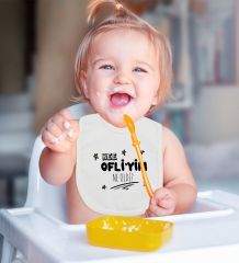 BK Kids Oflu Tasarımlı 2’li Beyaz Mama Önlüğü-1