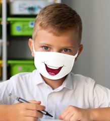10 Adet Yıkanabilir Beyaz Çocuk Maske-5