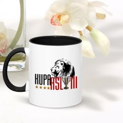 Kişiye Özel Siyah Kupa Bardak (Sarı Kırmızı Temalı) 005