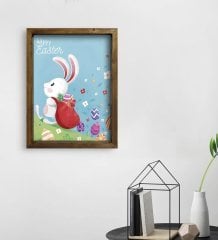BK Gift Paskalya Bayramı Doğal Masif Ahşap Çerçeveli Tablo 45x65cm-3
