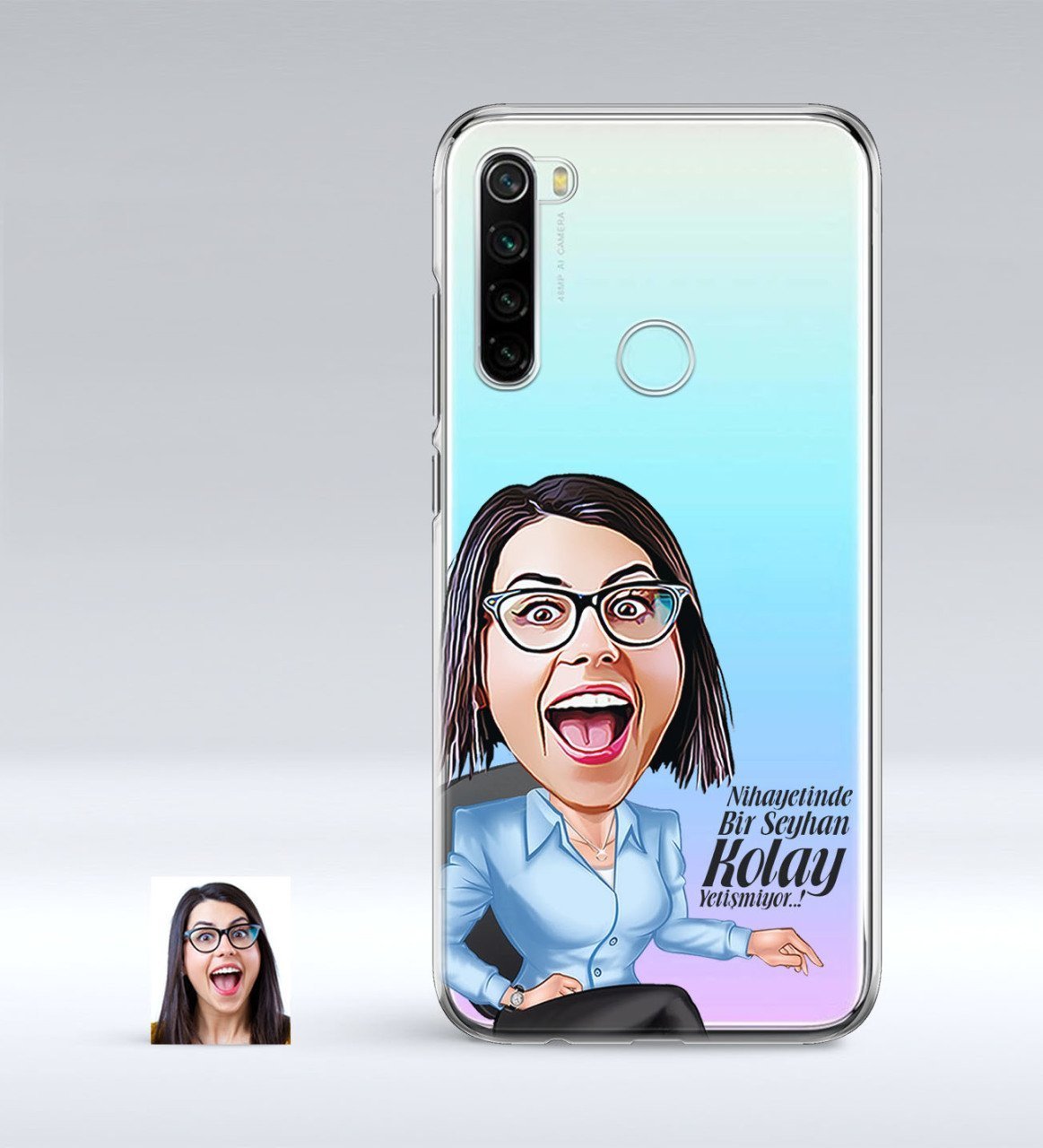 Kişiye Özel Bayan Kolay Yetişmiyor Karikatürlü Xiaomi Redmi Note 8 İnce Şeffaf Silikon Telefon Kapağı-2