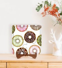 BK Gift Donut Tasarımlı Ahşap Standlı Puzzle Çerçeve-2
