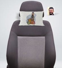 Kişiye Özel Erkek Big Boss Karikatürlü Dikdörtgen Araç Koltuk Yastığı-3