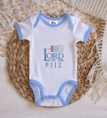 BK Kids Lord Of The Piiz Tasarımlı Mavi Bebek Body Zıbın-1 6 - 9 Ay