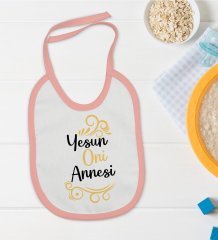 BK Kids Yesun Oni Annesi Tasarımlı Pembe Bebek Mama Önlüğü