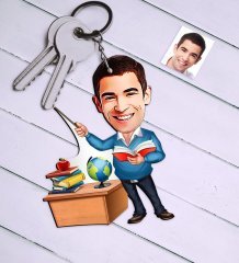Kişiye Özel Bay Öğretmen Karikatür Anahtarlık - 4