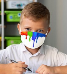 10 Adet Yıkanabilir Beyaz Çocuk Maske-4